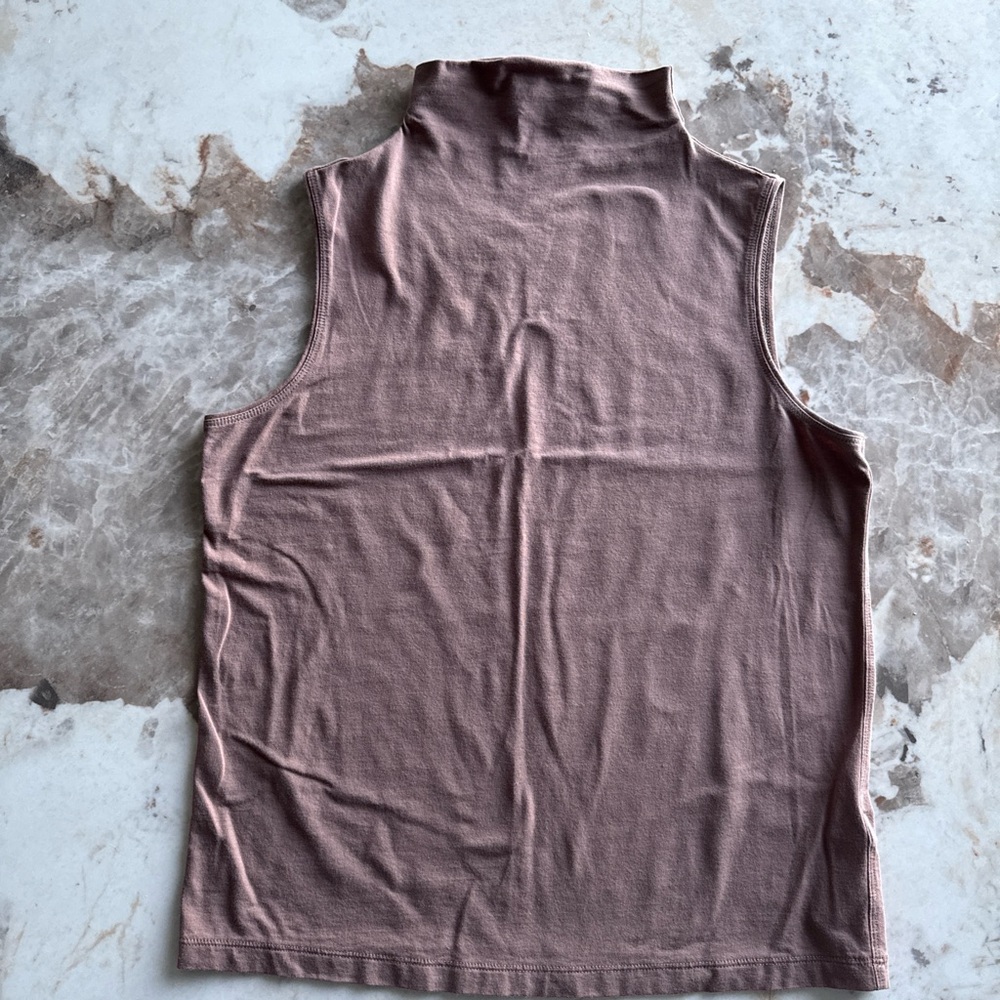 Athleta Sleeveless Mock Neck Tank in Brown